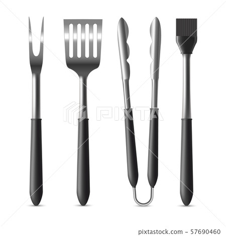 Isolated Barbecue Grill Tools Set in Realistic... - Stock Illustration ...