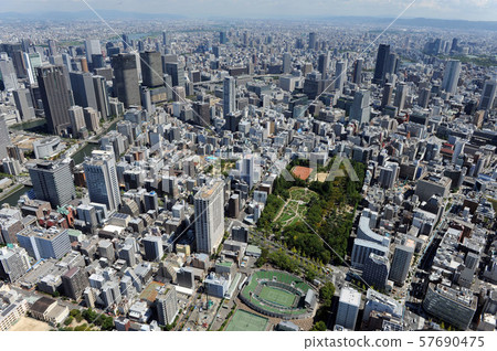 Aerial view of Osaka city 57690475