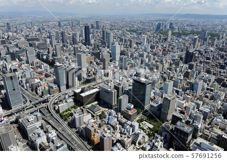 Aerial view of Osaka city Aerial view of Osaka city 57691256