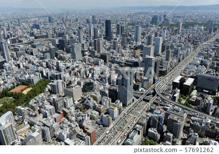 Aerial view of Osaka city 57691262