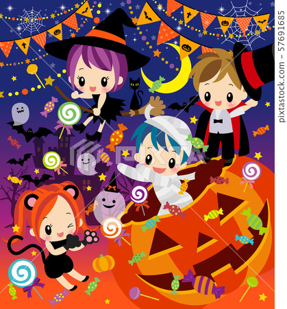 Halloween kids illustration without characters 57691685