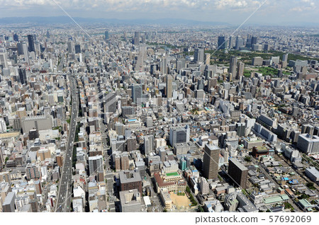 Aerial view of Osaka city 57692069