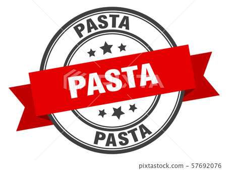 pasta label. pasta red band sign. pasta 57692076