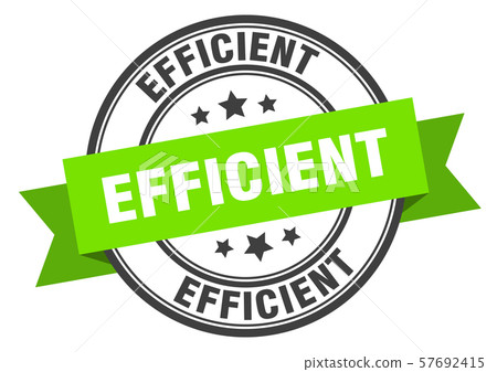 efficient label. efficient green band sign. 57692415