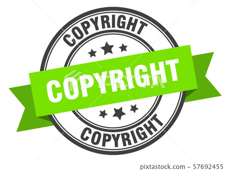 copyright label. copyright green band sign. 57692455