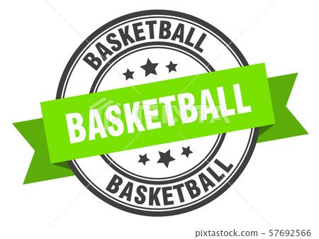 basketball label. basketball green band sign. 57692566
