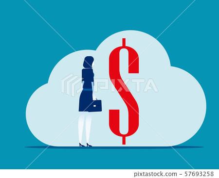 Businessman with dollar sign. Concept business 57693258