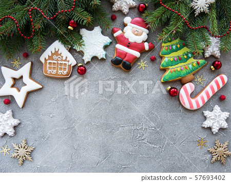 Christmas decoration with cookies 57693402