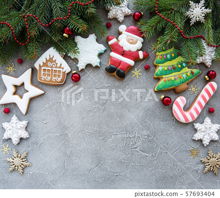 Christmas decoration with cookies 57693404