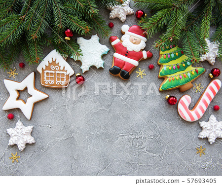 Christmas decoration with cookies 57693405