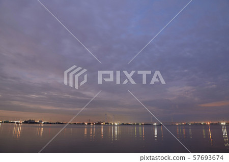 Morning glow from night view 57693674