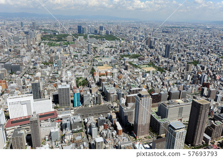 Aerial view of Osaka city 57693793