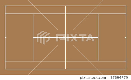 Top view of tennis court. 57694779