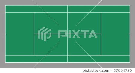 Top view of tennis court. Top view of tennis court. 57694780