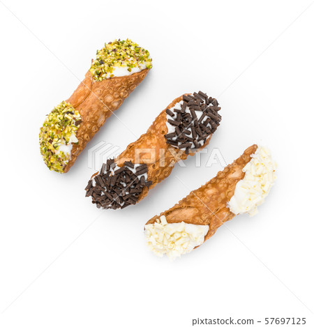 Three cannoli pastries 57697125