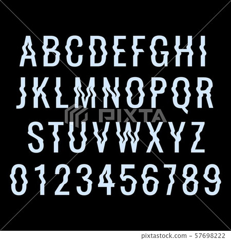 Glitch distortion typeface. Glitch distortion typeface. 57698222