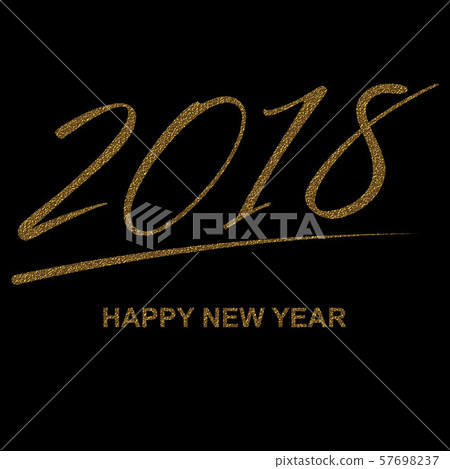 Gold Happy New Year text for lettering 57698237
