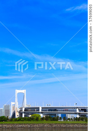 Landscape of Rainbow Bridge in Tokyo Landscape of Rainbow Bridge in Tokyo 57699093