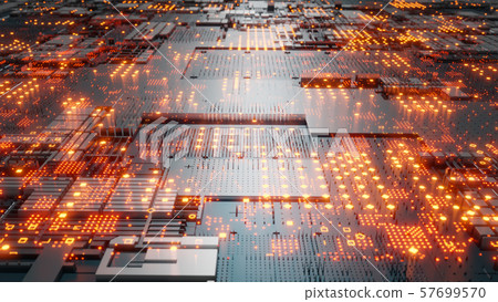 Abstract futuristic design. Tech wall with red bright elements Abstract futuristic design. Tech wall with red bright elements 57699570