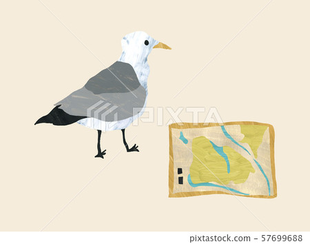 Bird and map - Stock Illustration [57699688] - PIXTA