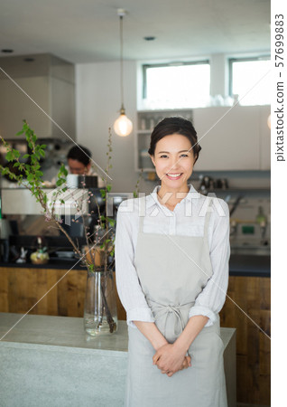 Cafe staff men and women Cafe staff men and women 57699883