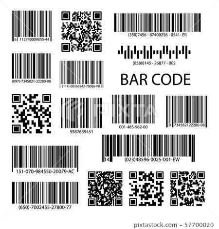 QR codes and barcode labels. QR codes and barcode labels. 57700020