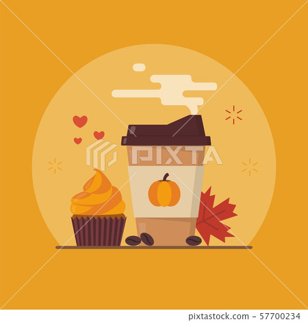 Pumpkin spice latte concept - Stock Illustration [57700234] - PIXTA