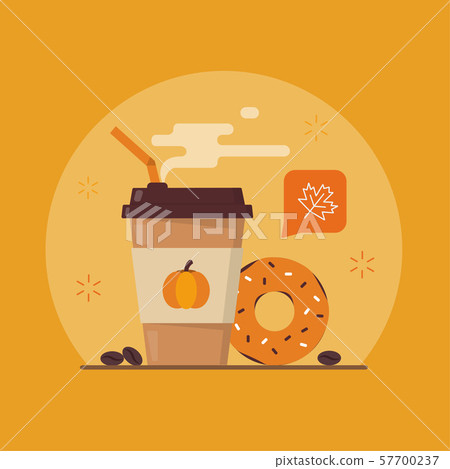 Pumpkin spice latte - Stock Illustration [57700237] - PIXTA