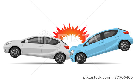 Illustration material: Car rear-end collision 57700409