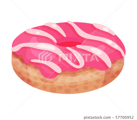 Donut with pink icing. Vector illustration on a white background. Donut with pink icing. Vector illustration on a white background. 57700952