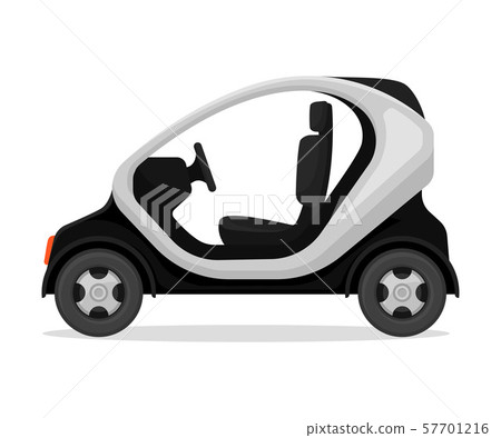 Police officer is a small electric car. Vector illustration on a white background. Police officer is a small electric car. Vector illustration on a white background. 57701216