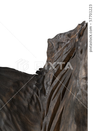 Carved sculpture of bog oak on a white background. Carved sculpture of bog oak on a white background. 57701223