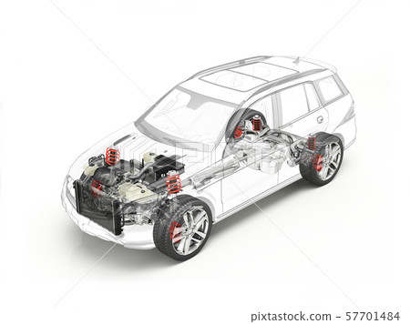 Suv cutaway drawing showing undercarriage details 57701484