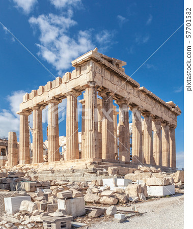 Ruins of the Temple Parthenon at the Acropolis. 57701582