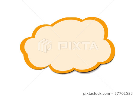Speech bubble as a cloud with orange border 57701583