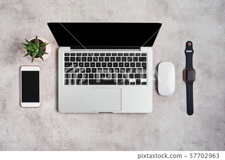 Flat lay photo of office table. 57702963