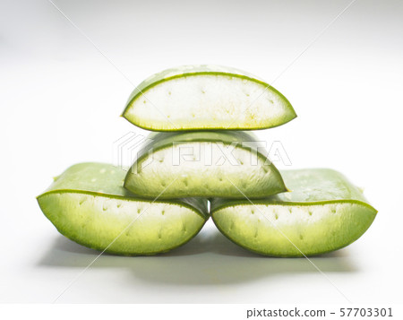 aloe vera star cactus slide Isolated on a white background aloe vera star cactus slide Isolated on a white background 57703301