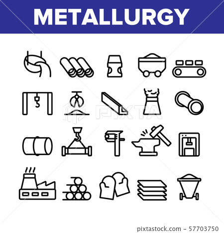 Metallurgy Collection Elements Vector Icons Set Metallurgy Collection Elements Vector Icons Set 57703750