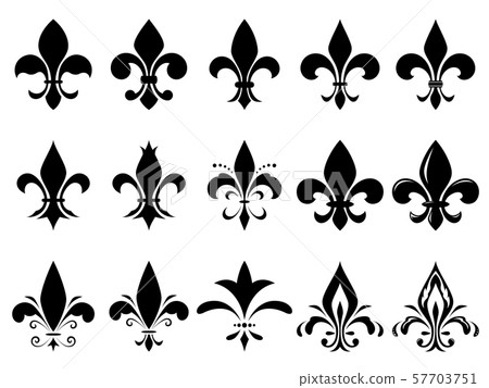 Fleur doris _ lily _ iris emblem illustration - Stock Illustration ...