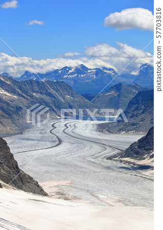 Glacier landscape from Jungfraujoch, Switzerland 57703816