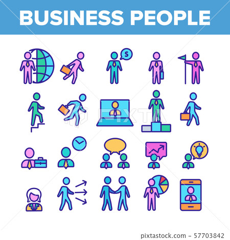 Business People Leader Collection Icons Color Set Vector Business People Leader Collection Icons Color Set Vector 57703842