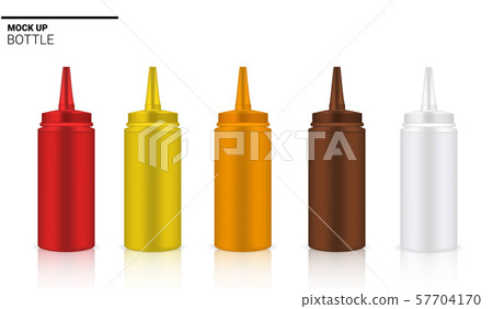 Download Sauce Bottle Mock Up Realistic Red Brown And Stock Illustration 57704170 Pixta