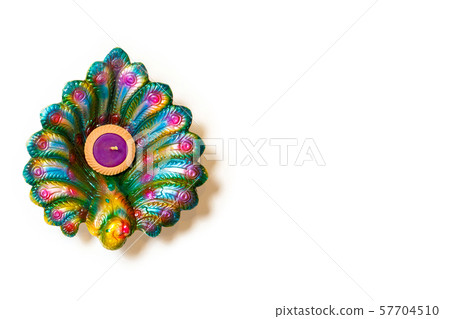 Happy Diwali - Clay Diya lamps lit during... - Stock Photo [57704510] -  PIXTA