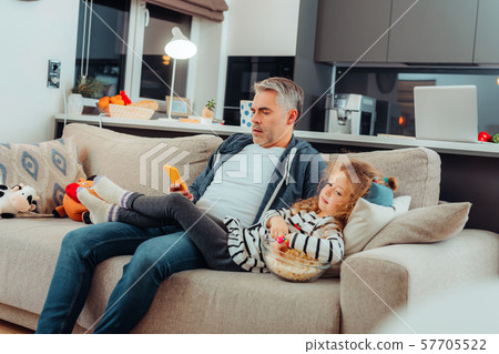 Cheerful little girl spending day with her father Cheerful little girl spending day with her father 57705522