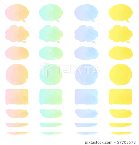  Watercolor speech bubbles and frame sets 57705578