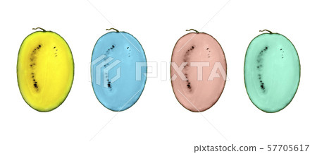 Half set of watermelons on white background 57705617