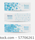 Blue set banners abstract background, header on website template 57706261