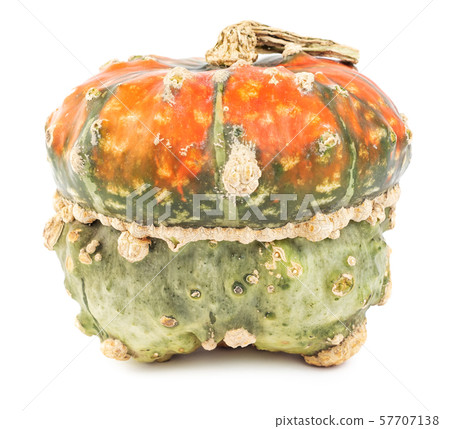 Spooky pumpkin isolated on white background 57707138