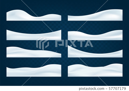 Realistic snowdrifts collection. Winter snowy abstract background. Frozen landscape with snow caps Realistic snowdrifts collection. Winter snowy abstract background. Frozen landscape with snow caps 57707179