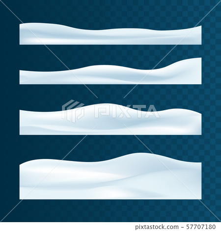 Realistic snowdrifts collection. Winter snowy abstract background. Frozen landscape with snow caps Realistic snowdrifts collection. Winter snowy abstract background. Frozen landscape with snow caps 57707180
